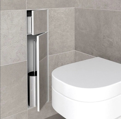 Moderne design roestvrij staal badkamer toiletborstel met ingebouwde muurnische en lange salle de bain lichten 2023