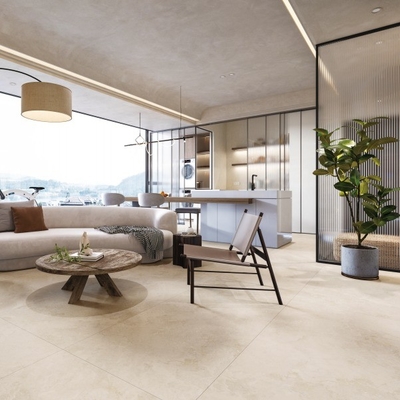 Beige Paver Tile 24*24 Travertin Porcelanato voor duurzame binnen- en buitenruimtes