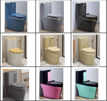 Zwart-goud toilet Matt Splashing S-Trap One-Piece Vanity Toilet voor Foshan Market
