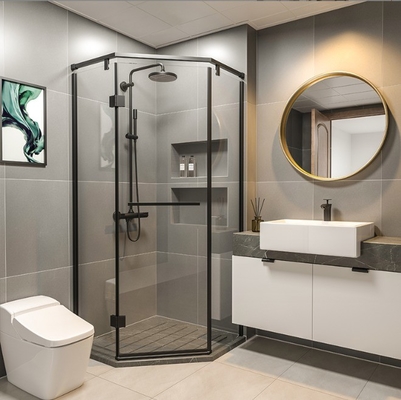 Sleek Bevel Edge Glas Hoekplank voor Badkamer Douche Ruimte Ruimte in elektroplate
