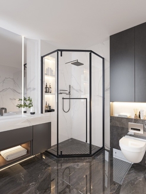 Sleek Bevel Edge Glas Hoekplank voor Badkamer Douche Ruimte Ruimte in elektroplate