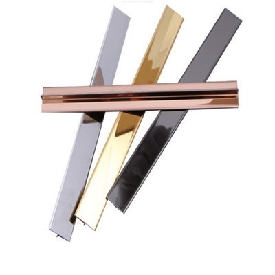 201 304 PVD T-profiel Spiegel Goud metaal gepolijst Decoratief roestvrij staal T-vormige tegel behang strip voor wandvloermeubelen
