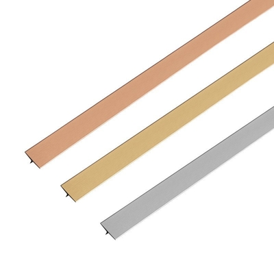 201 304 PVD T-profiel Spiegel Goud metaal gepolijst Decoratief roestvrij staal T-vormige tegel behang strip voor wandvloermeubelen
