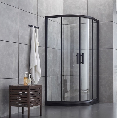 Schuifdeur Douche deuren op maat gemaakt halfronde mat zwart behuizing
