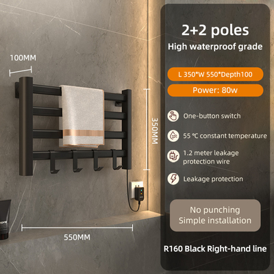 Drielagen modern ontwerp stalen badkamer verwarmde handdoek warmer spoor elektrisch 1000 400