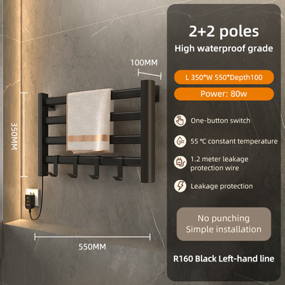 Drielagen modern ontwerp stalen badkamer verwarmde handdoek warmer spoor elektrisch 1000 400