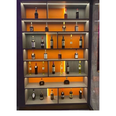Acryloppervlaktebehandeling Rood houten wijnrekkas voor wijnopslag en -display