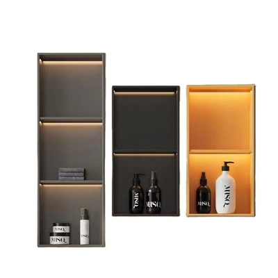 Moderne niet-slip porseleinen niche voor wedi plastic douche Zwarte kleur en lichte functie