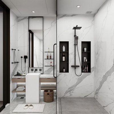 Australië Hotel Badkamer Niche Moderne ontwerpstijl voor toiletborstel en douche opslag