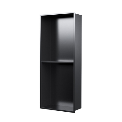 Zwarte moderne design stijl ingebouwde badkuip muur nis douche insert met Chrome Trim