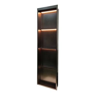 Badkamer Douche Niche bij Lowes Custom Grootte 9 Inch Zwarte Accessoires Plank Muur Niche
