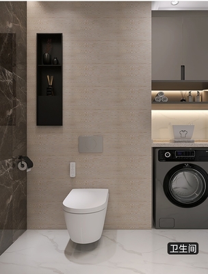 Waterdichte douche-nichebak met LED-licht Dubbelplank Moderne ontwerp 12x20 Zwart