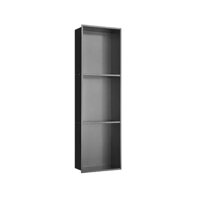 Lowes Custom Grootte 9 Inch Douche Accessoires Plank Muur Niche in Waterdicht Zwart Zwart