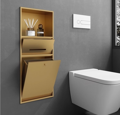 Gepoetste oppervlakte goud badkamer nis voor waterdicht en spoel gemonteerd smal toilet