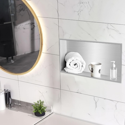 Duschnische van roestvrij staal 12&quot;x24&quot; en dubbele plank muurnische voor modern hotelontwerp