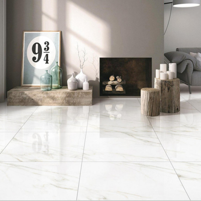 Moderne stijl 600x600 gepolijst porselein Calacatta marmeren tegels