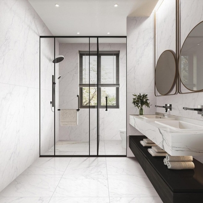 Moderne stijl 600x600 gepolijst porselein Calacatta marmeren tegels
