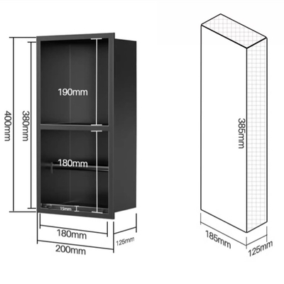 Toiletdoek met wandenische inzet Ingebouwde badkamerkasten voor anti-roest douche-nis