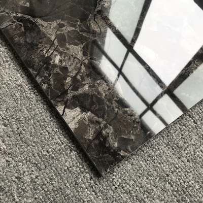 60 x 60 cm Porcelanato Zwarte en witte gekabelde marmeren vloertegels in matte afwerking
