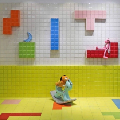 Waterabsorptie 0,5% GradeAAA Subway Glanzende textuur Glasmozaïektegel voor backsplash